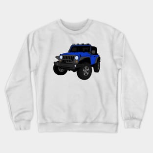 Blue Jeep Wrangler Illustration Crewneck Sweatshirt